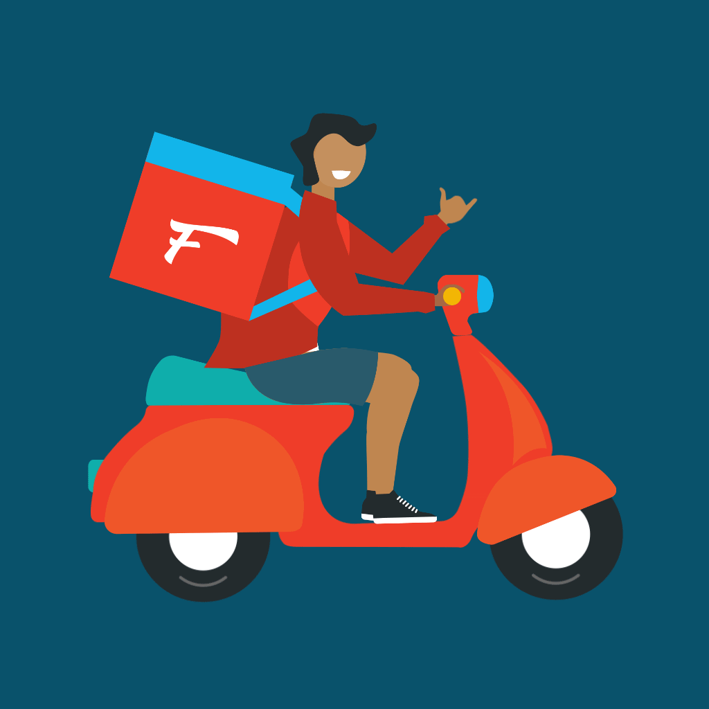 Gif livreur flat design